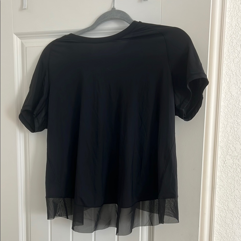 Lululemon Athletica Black Asymmetrical Short Sleeve Tee